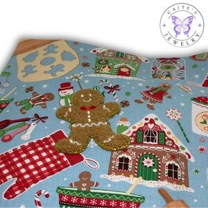 Handmade Small Book/Kindle Sleeve with a Gingerbread Baking Fabric